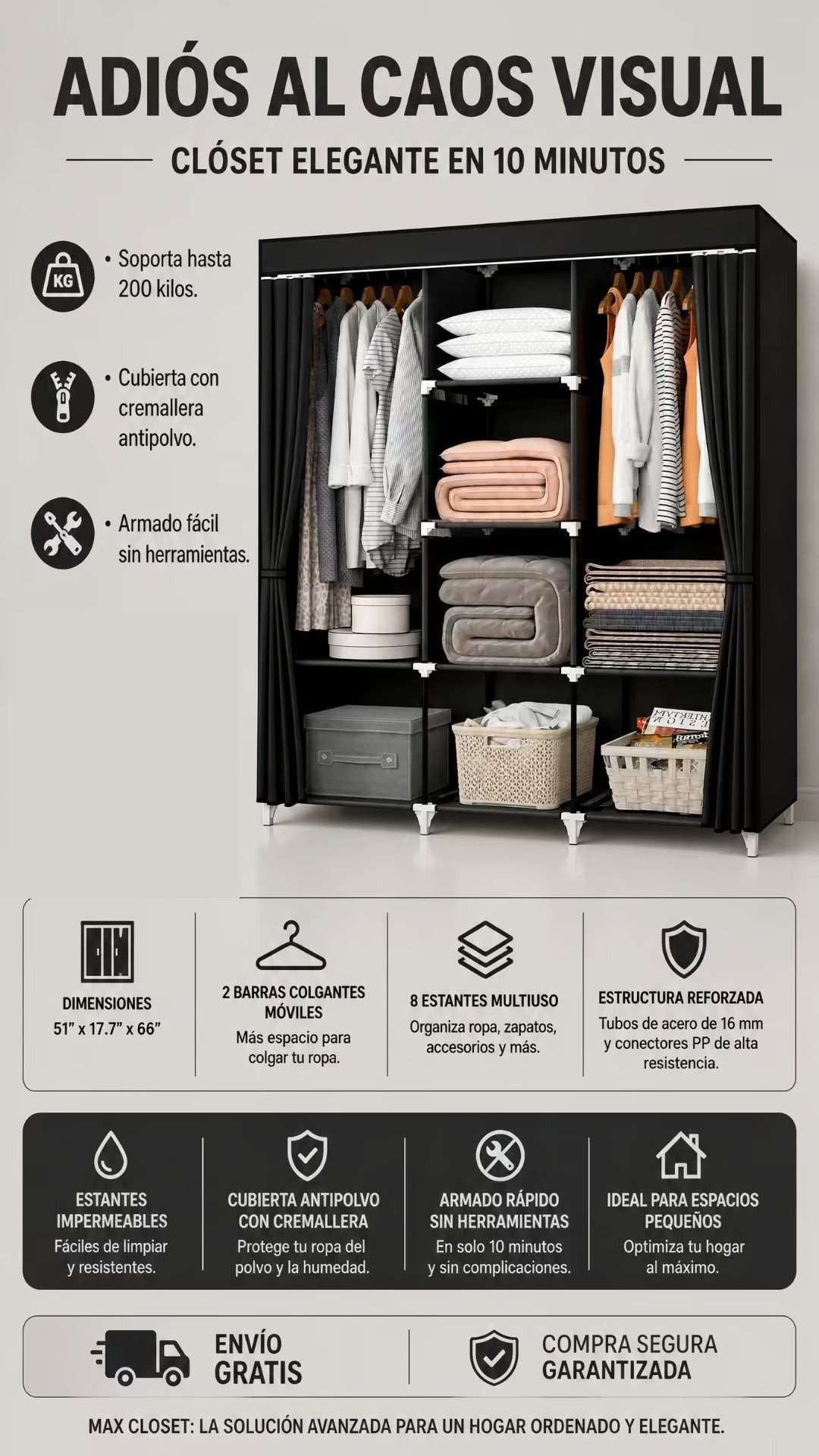 Adiós al caos visual — Max Closet