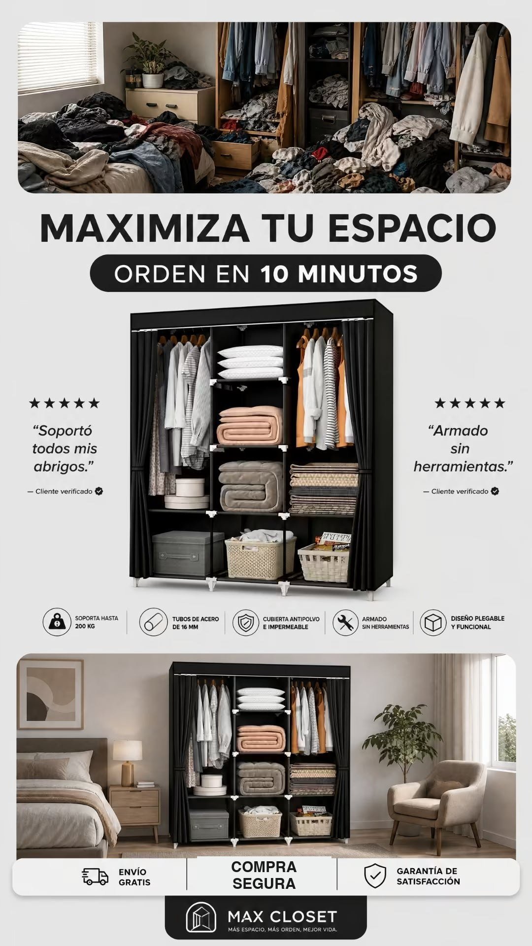 Maximiza tu espacio — orden en 10 minutos