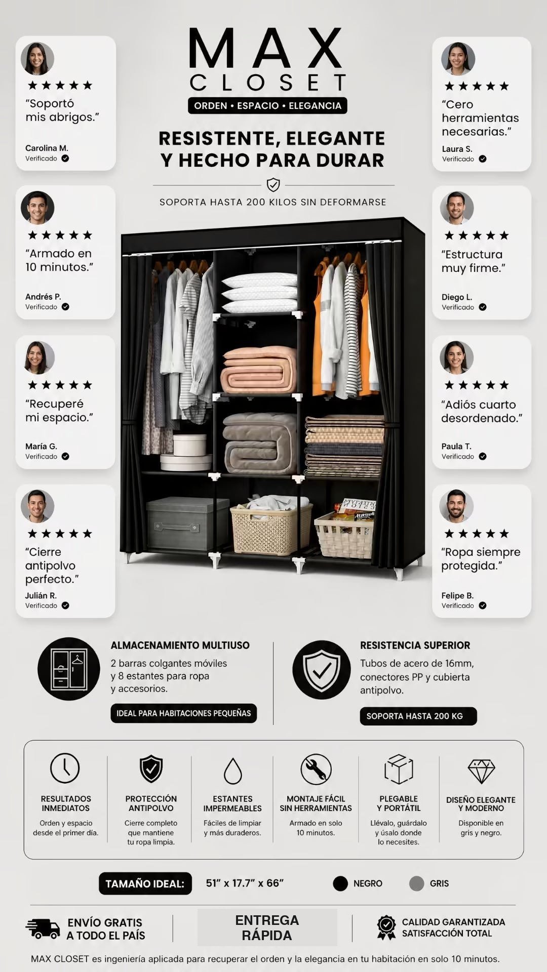 Max Closet — resistente, elegante y hecho para durar
